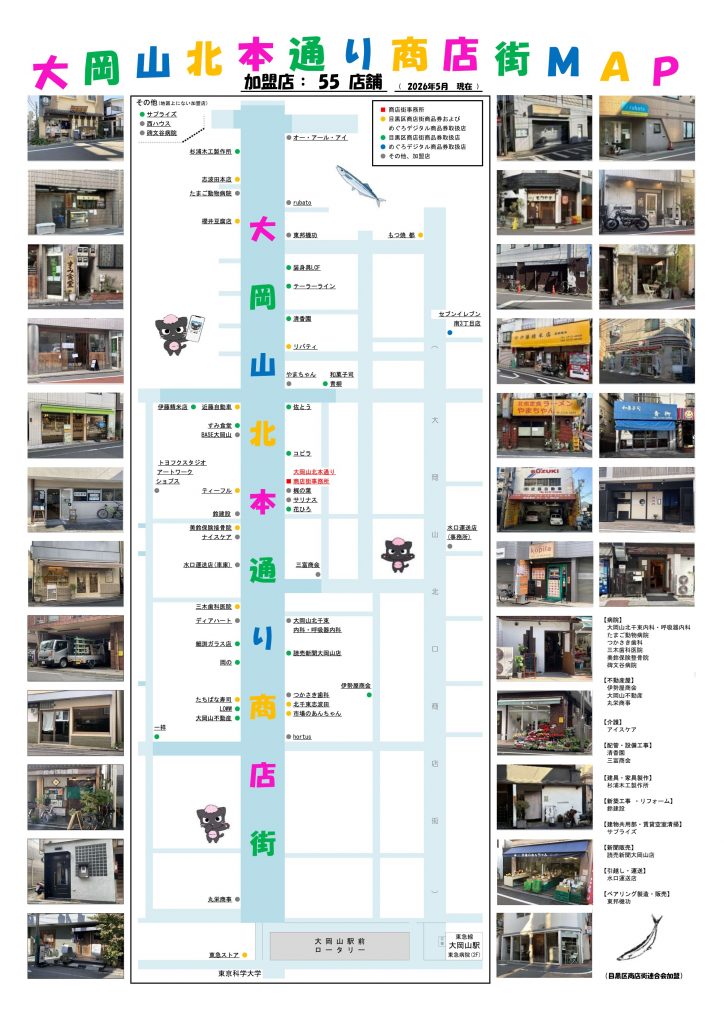 大岡山北本通り商店街MAP