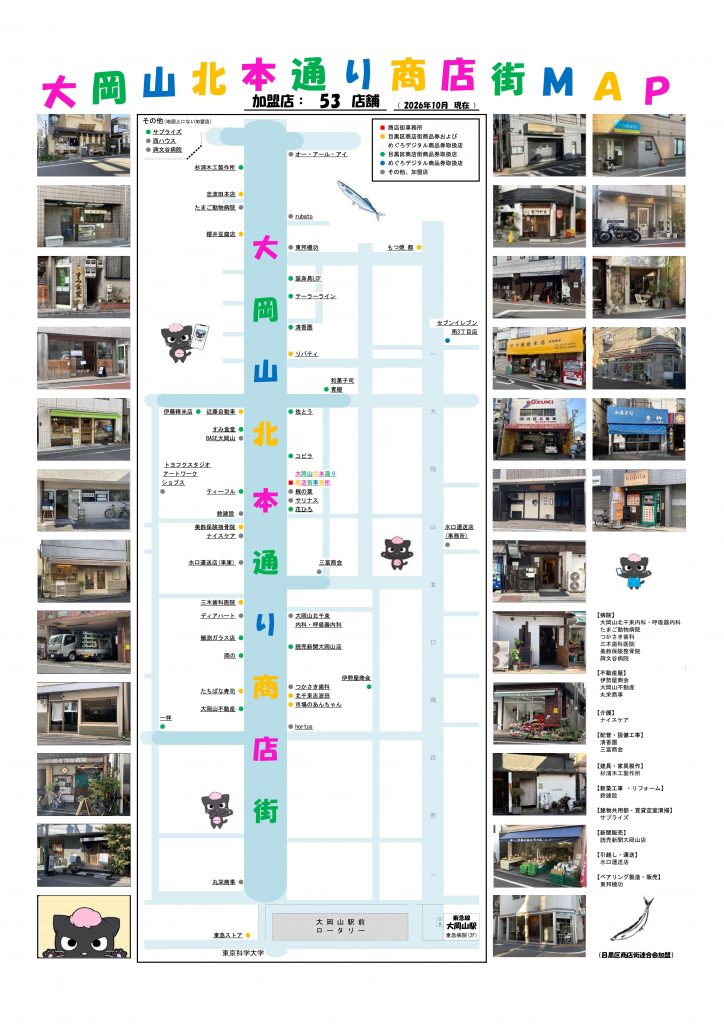 大岡山北本通り商店街MAP